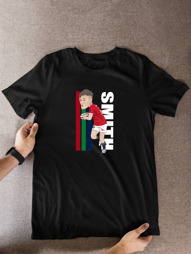 Fin Smith Rugby Lions Cartoon Graphic Soccer T-Shirt: Fan Wear - Tcb Cartoon Printing