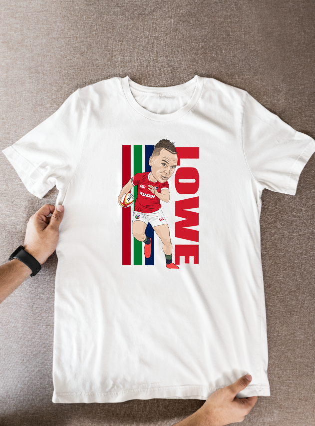 James Lowe Rugby Lions Cartoon Graphic Soccer T-Shirt: Fan Wear - Tcb Cartoon Printing