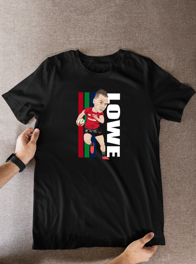 James Lowe Rugby Lions Cartoon Graphic Soccer T-Shirt: Fan Wear - Tcb Cartoon Printing