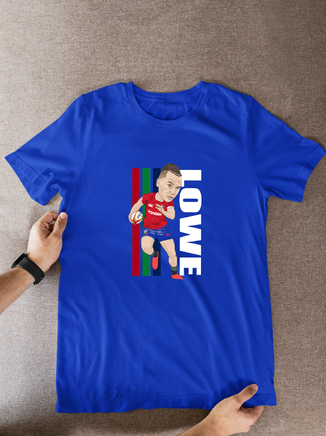 James Lowe Rugby Lions Cartoon Graphic Soccer T-Shirt: Fan Wear - Tcb Cartoon Printing