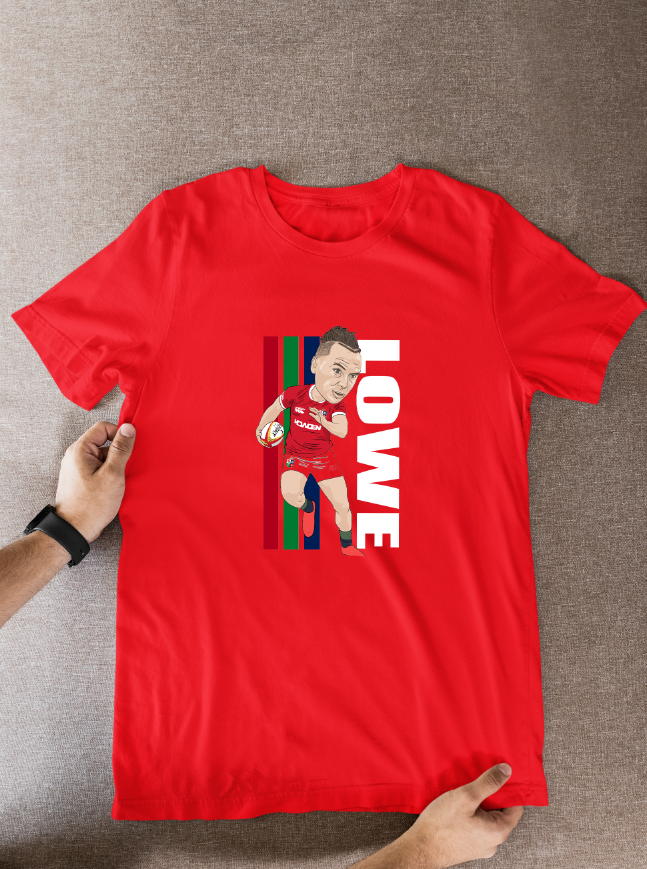 James Lowe Rugby Lions Cartoon Graphic Soccer T-Shirt: Fan Wear - Tcb Cartoon Printing