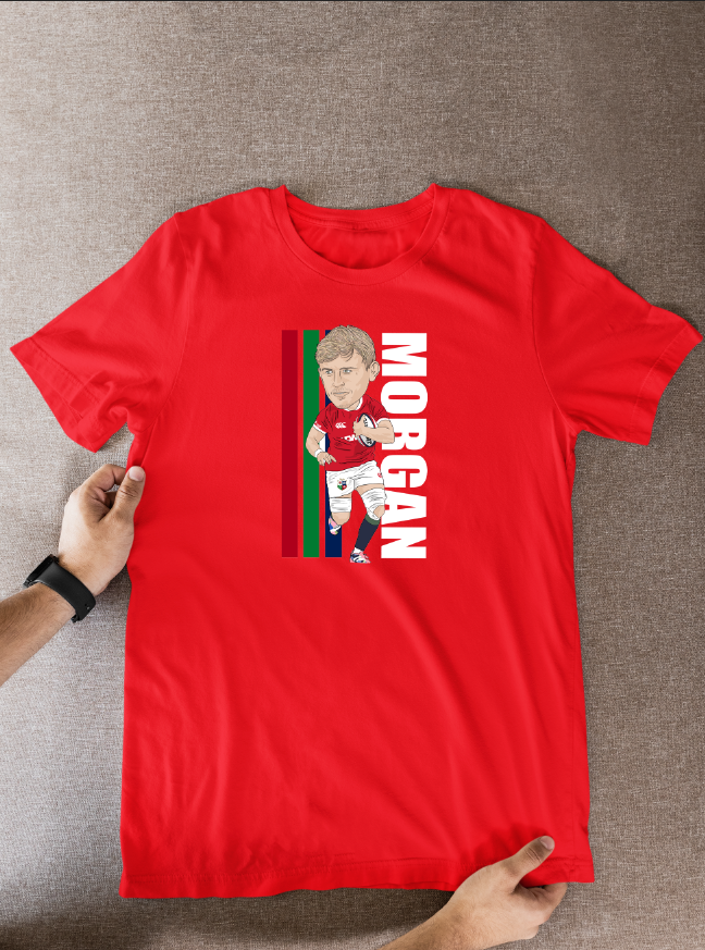 Jac Morgan Rugby Lions Cartoon Graphic Soccer T-Shirt: Fan Wear - Tcb Cartoon Printing