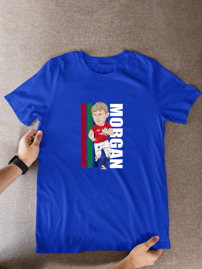 Jac Morgan Rugby Lions Cartoon Graphic Soccer T-Shirt: Fan Wear - Tcb Cartoon Printing