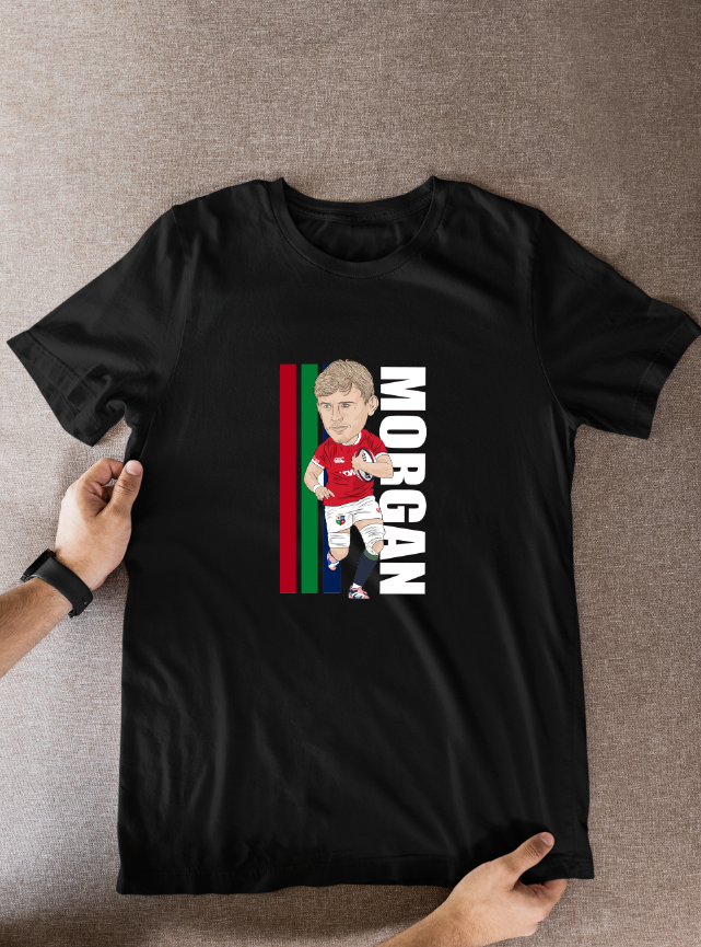 Jac Morgan Rugby Lions Cartoon Graphic Soccer T-Shirt: Fan Wear - Tcb Cartoon Printing