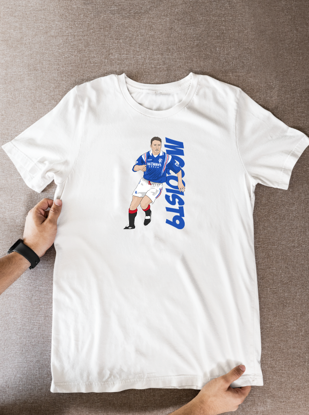 Ally McCoist Rangers T-Shirt: Cartoon Graphic Soccer Fan Wear
