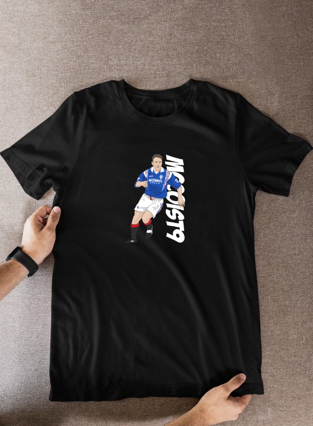 Ally McCoist Rangers T-Shirt: Cartoon Graphic Soccer Fan Wear