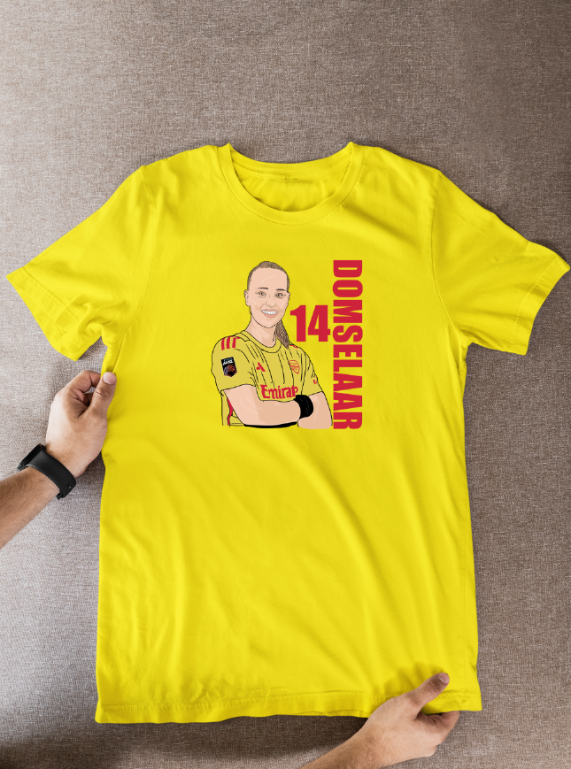 Daphne van Domselaar Arsenal T-Shirt: Cartoon Graphic Soccer Fan Wear for Women