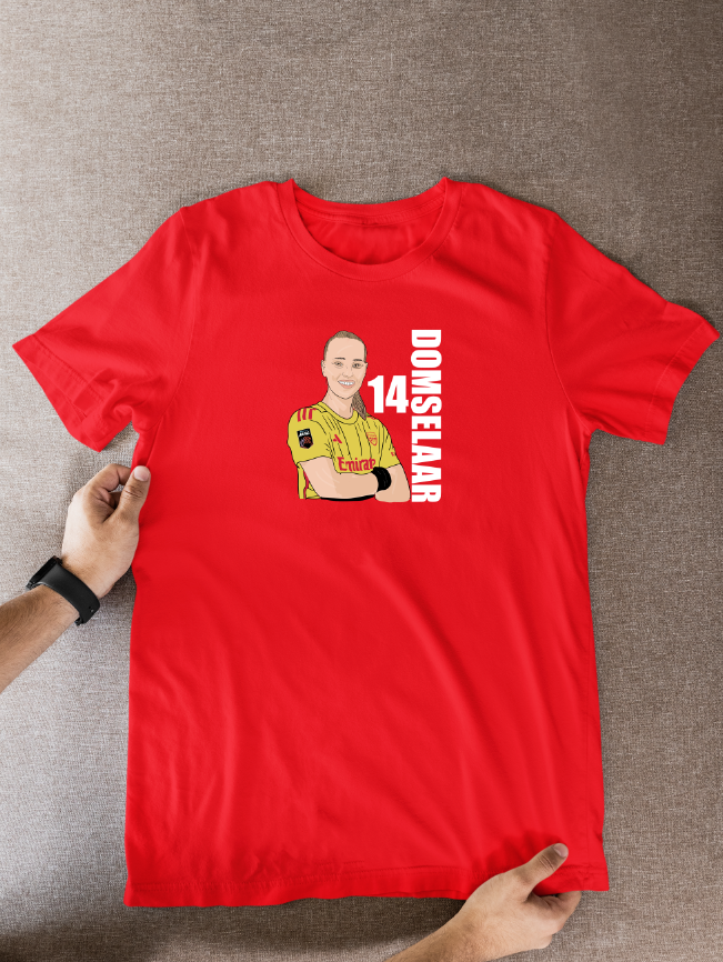 Daphne van Domselaar Arsenal T-Shirt: Cartoon Graphic Soccer Fan Wear for Women