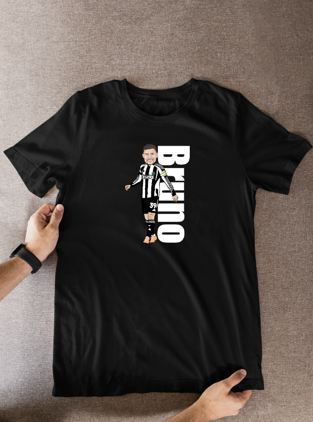 Bruno Guimarães Newcastle T-Shirt - Cartoon Graphic Soccer Fan Wear