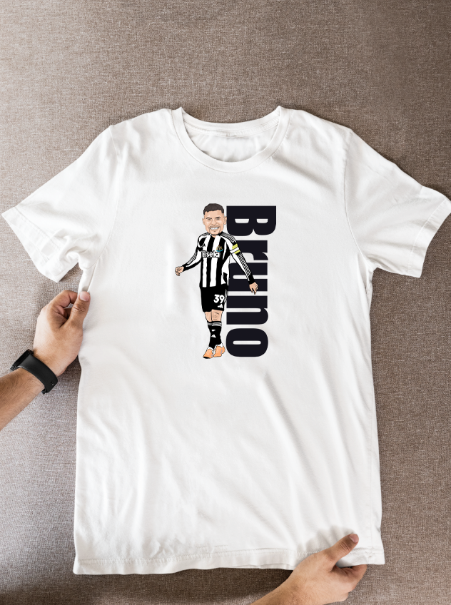 Bruno Guimarães Newcastle T-Shirt - Cartoon Graphic Soccer Fan Wear
