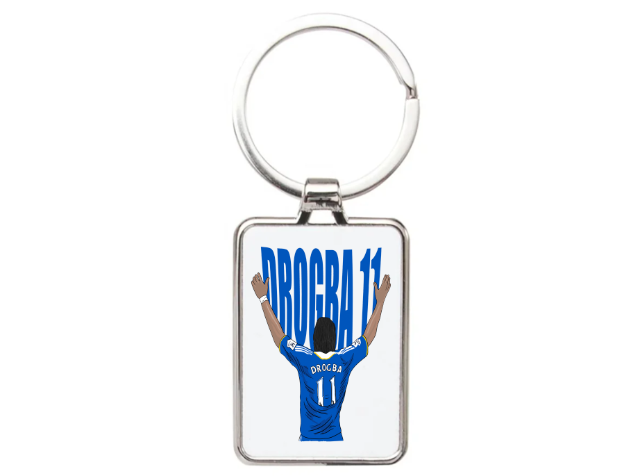Didier Drogba Keychain - Chelsea Football Cartoon Graphic Art Acrylic Keyring