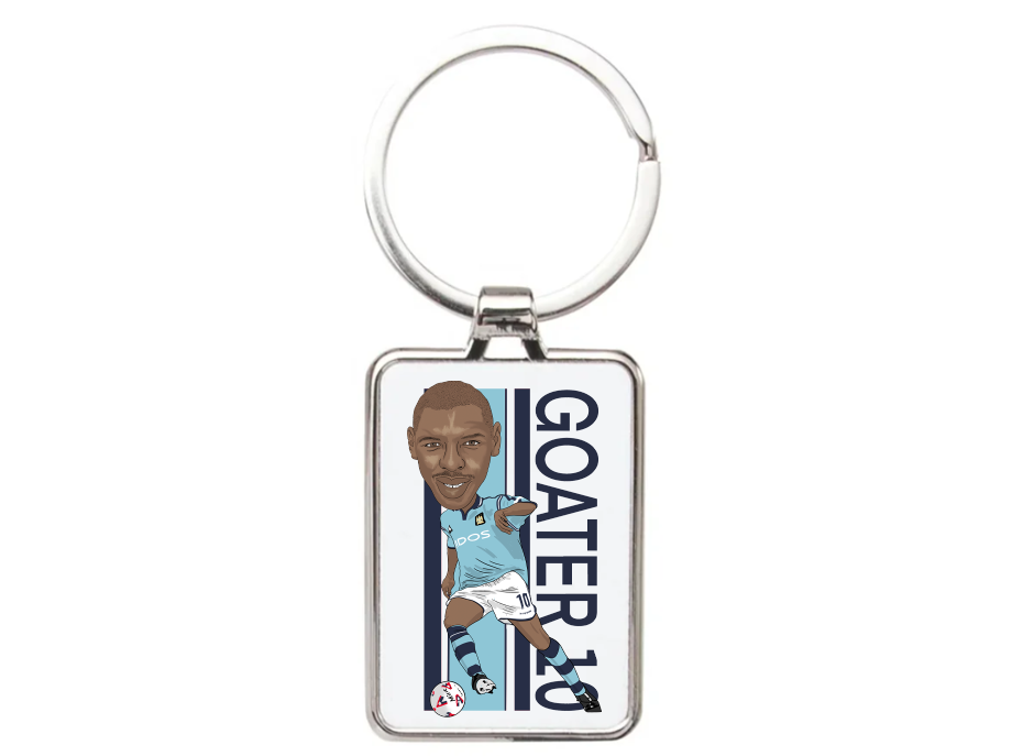 Shaun Goater Keychain Manchester City Cartoon Graphic Art Acrylic