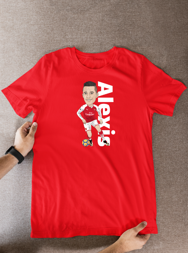 Alexis Sánchez Arsenal T-shirt - Unofficial Cartoon Graphic Art Design