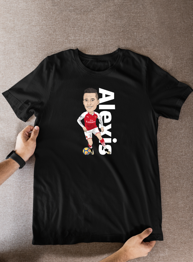 Alexis Sánchez Arsenal T-shirt - Unofficial Cartoon Graphic Art Design