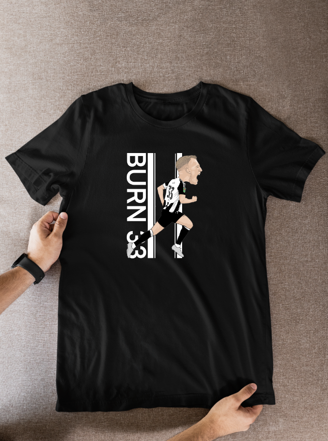 Dan Burn Newcastle United T-Shirt - Cartoon Graphic Fan Wear