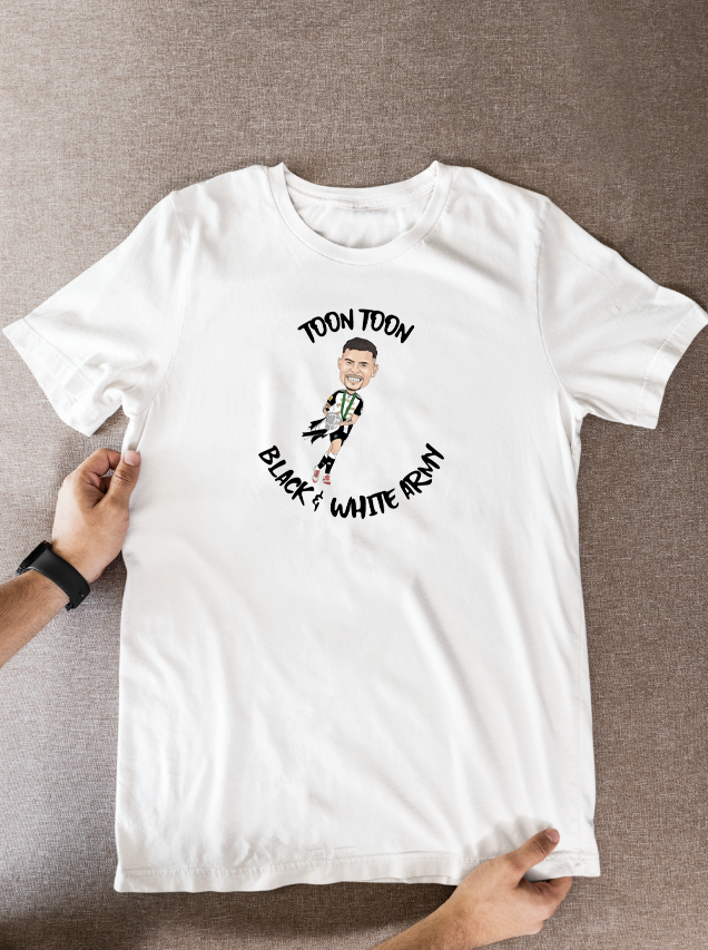 Bruno Guimarães Newcastle United T-Shirt: Cartoon Graphic Fan Wear