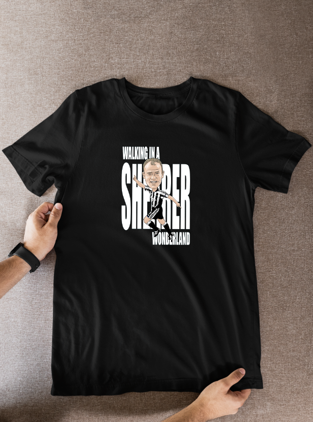 Alan Shearer Newcastle United T-Shirt - Cartoon Graphic Soccer Fan Wear