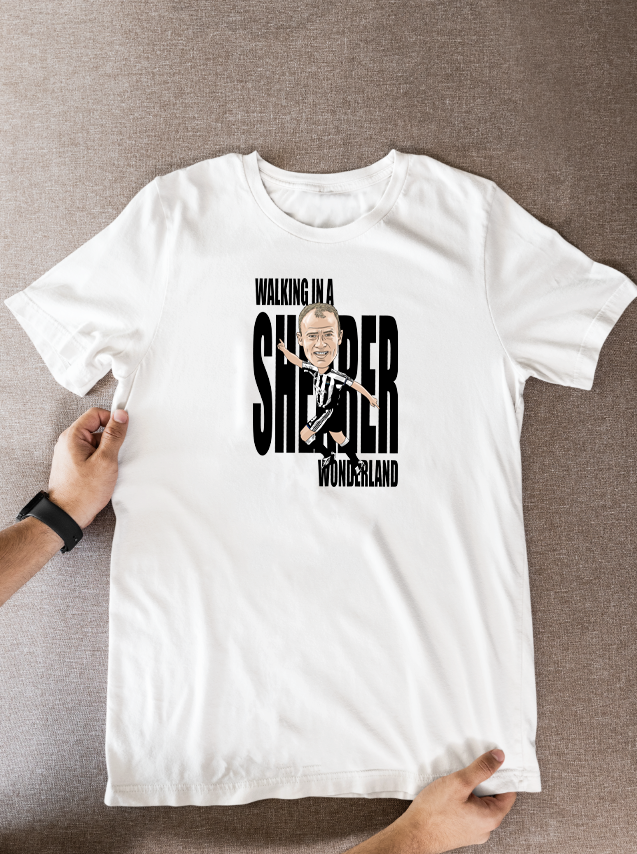 Alan Shearer Newcastle United T-Shirt - Cartoon Graphic Soccer Fan Wear