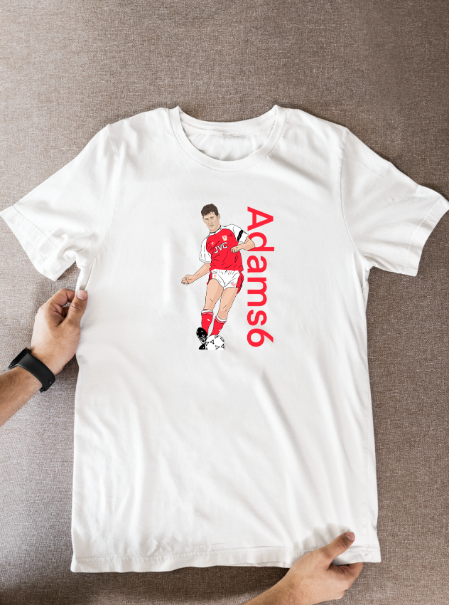 Tony Adams Arsenal T-Shirt - Cartoon Graphic Soccer Fan Wear