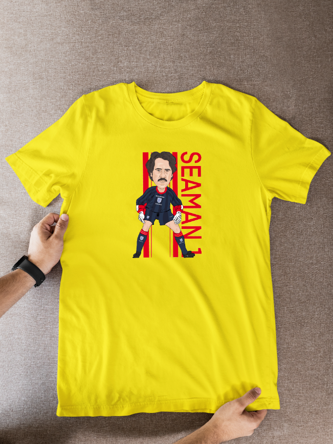 David Seaman Football Cartoon T-Shirt - Unofficial England Graphic Art Apparel