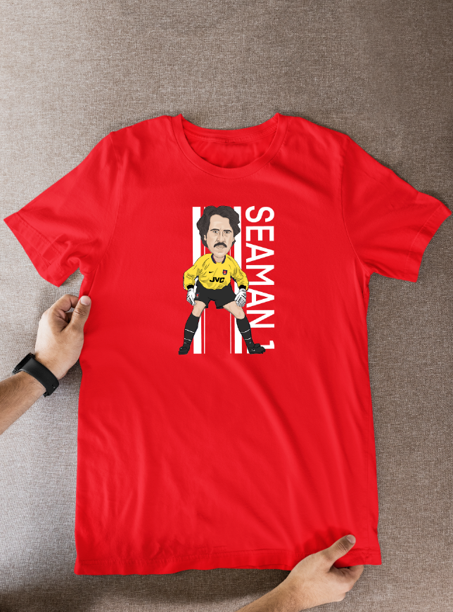 David Seaman Arsenal T-shirt - Unofficial Cartoon Graphic Art Design