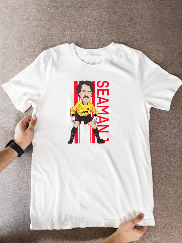 David Seaman Arsenal T-shirt - Unofficial Cartoon Graphic Art Design