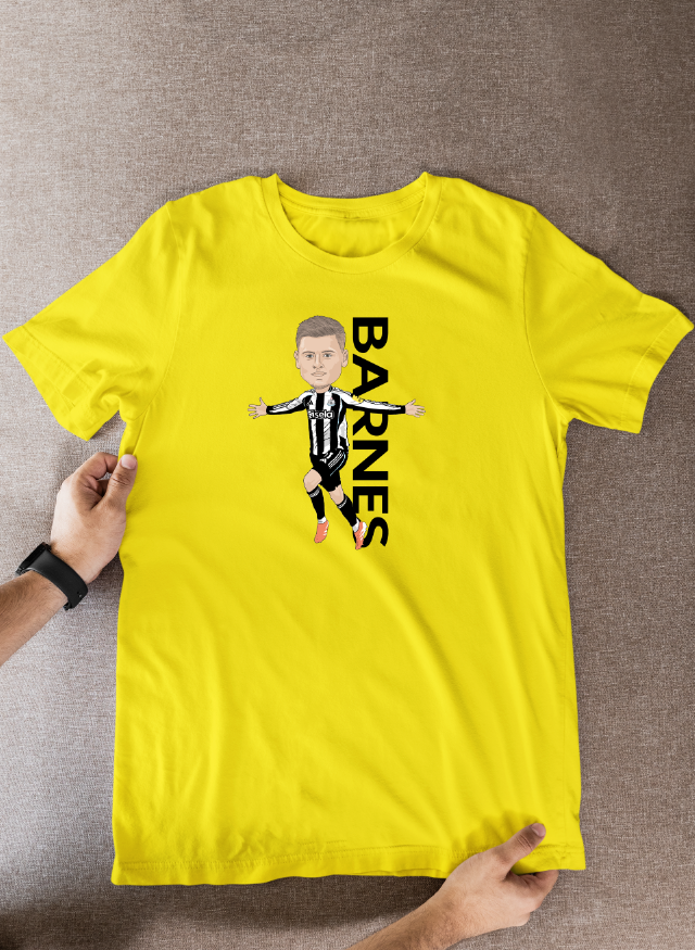 Harvey Barnes Newcastle United Cartoon Graphic Soccer T-Shirt: Fan Wear - Tcb Cartoon Printing