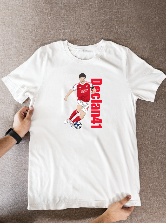 Declan Rice Arsenal T-Shirt: Cartoon Graphic Soccer Fan Wear