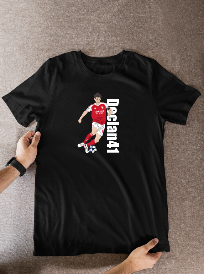 Declan Rice Arsenal T-Shirt: Cartoon Graphic Soccer Fan Wear
