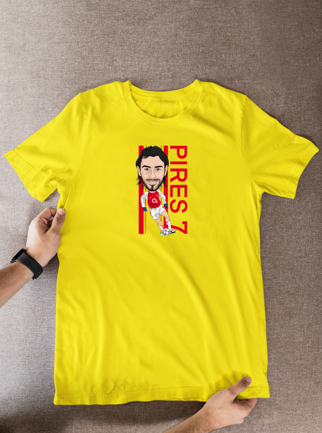 Robert Pires Unofficial Arsenal Football Cartoon Graphic art T shirts - Tcb Cartoon Printing