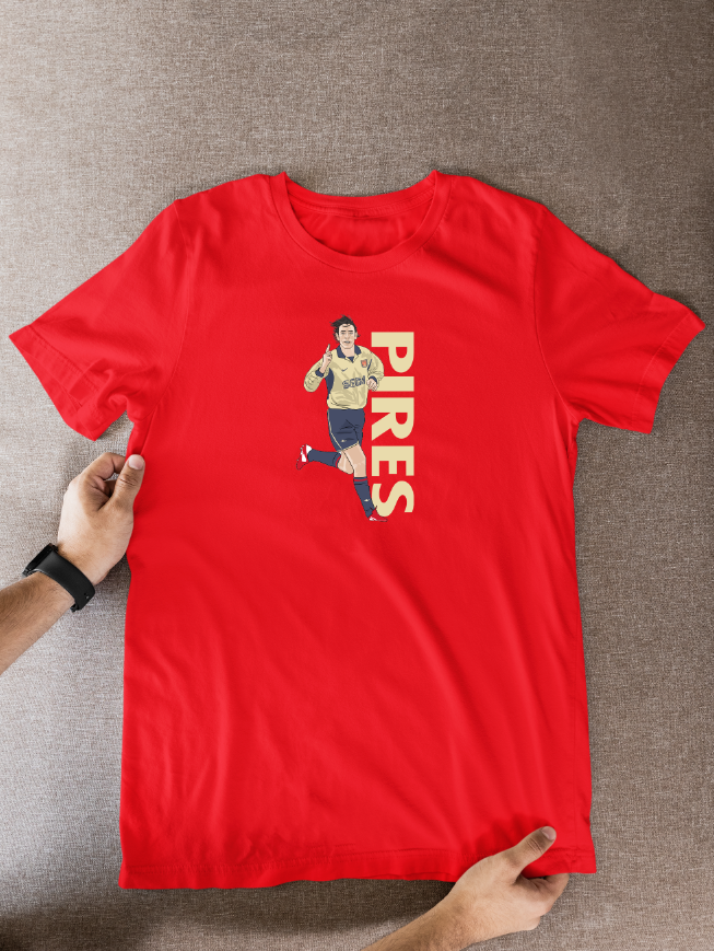 Robert Pires Unofficial Arsenal Football Cartoon Graphic art T shirts - Tcb Cartoon Printing