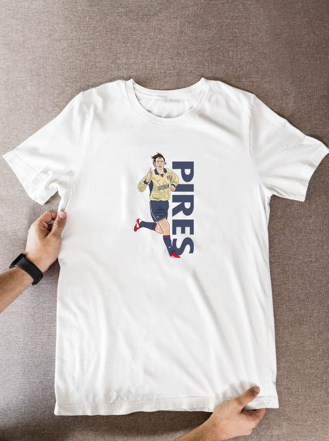 Robert Pires Unofficial Arsenal Football Cartoon Graphic art T shirts - Tcb Cartoon Printing