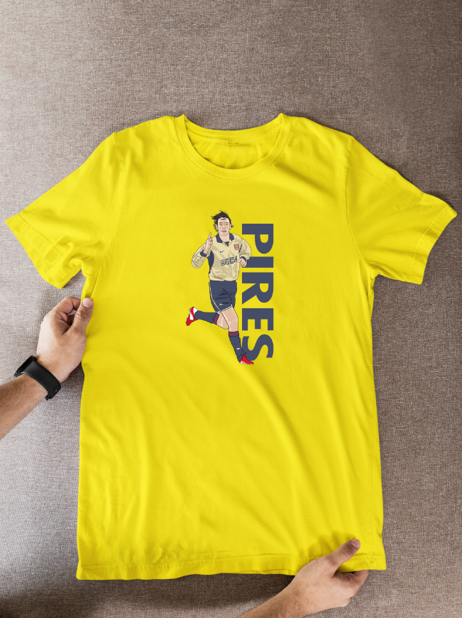 Robert Pires Unofficial Arsenal Football Cartoon Graphic art T shirts - Tcb Cartoon Printing