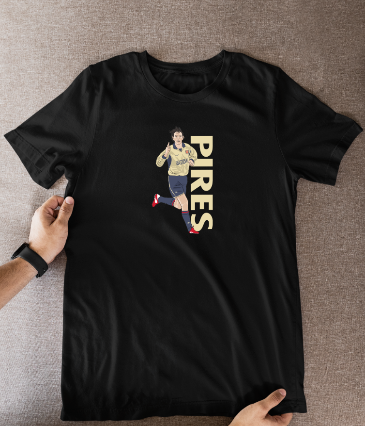 Robert Pires Unofficial Arsenal Football Cartoon Graphic art T shirts - Tcb Cartoon Printing