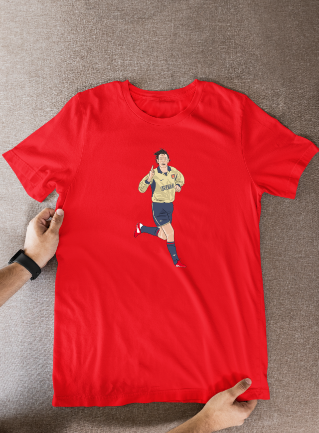 Robert Pires Unofficial Arsenal Football Cartoon Graphic art T shirts - Tcb Cartoon Printing