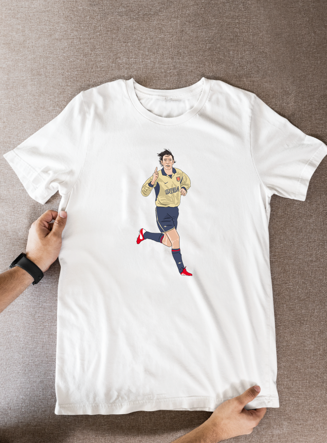 Robert Pires Unofficial Arsenal Football Cartoon Graphic art T shirts - Tcb Cartoon Printing