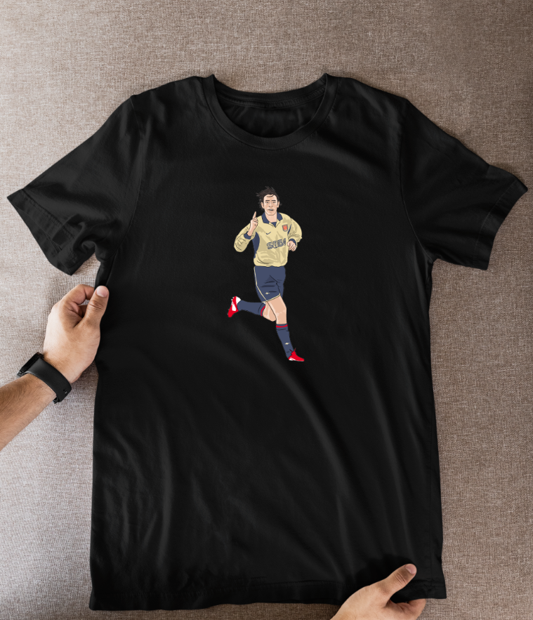 Robert Pires Unofficial Arsenal Football Cartoon Graphic art T shirts - Tcb Cartoon Printing