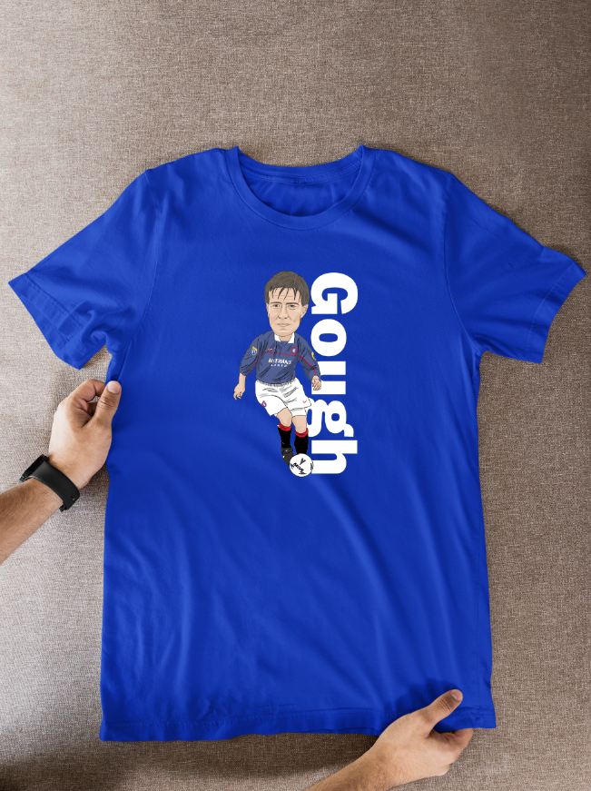 Richard Gough Rangers Cartoon Graphic Soccer T-Shirt: Fan Wear