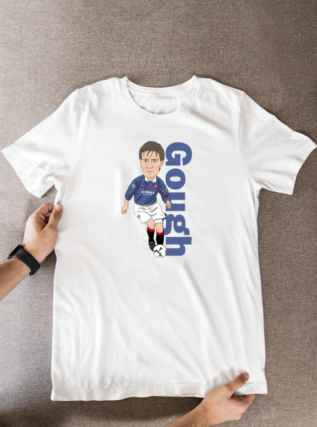 Richard Gough Rangers Cartoon Graphic Soccer T-Shirt: Fan Wear