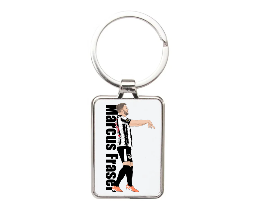 Marcus Fraser St Mirren Football Cartoon Graphic art Acrylic keychain ,keyring - Tcb Cartoon Printing
