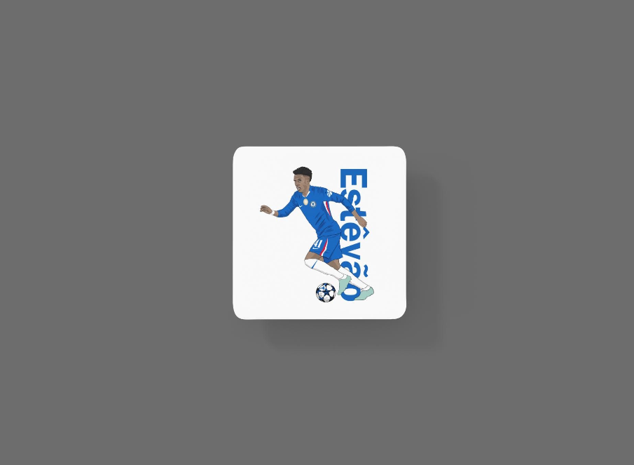 Estêvão Willian Chelsea Coaster – Unofficial Football Cartoon Graphic Art MDF Coaster
