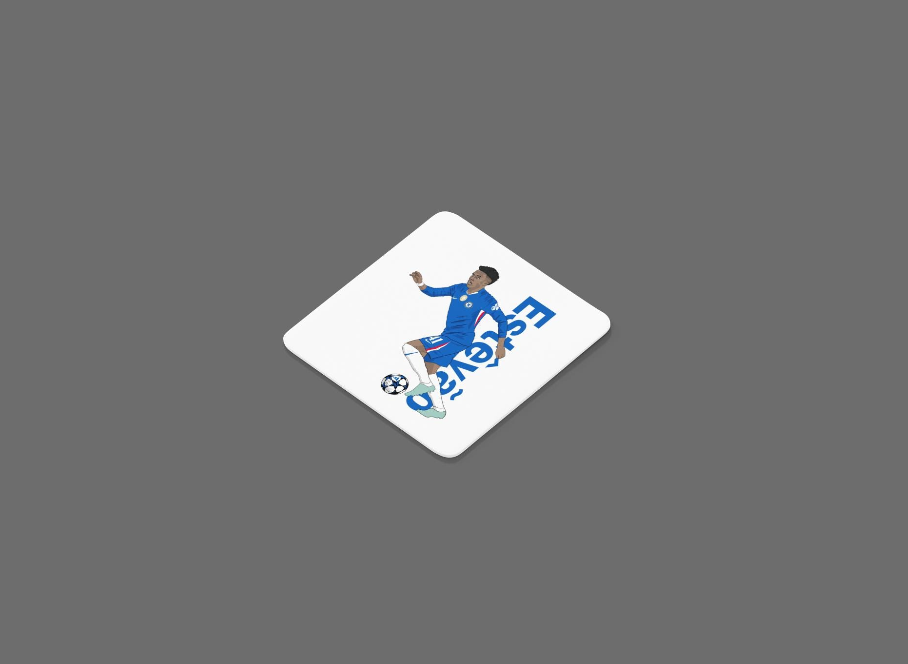 Estêvão Willian Chelsea Coaster – Unofficial Football Cartoon Graphic Art MDF Coaster
