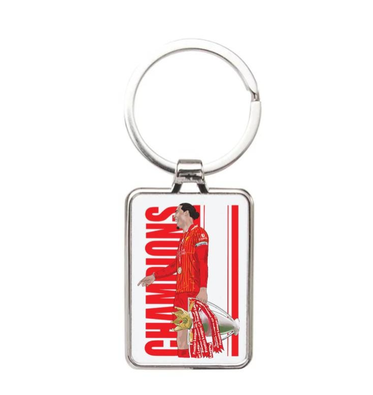 Virgil van Dijk Keychain - Liverpool Cartoon Graphic Art Acrylic Keyring