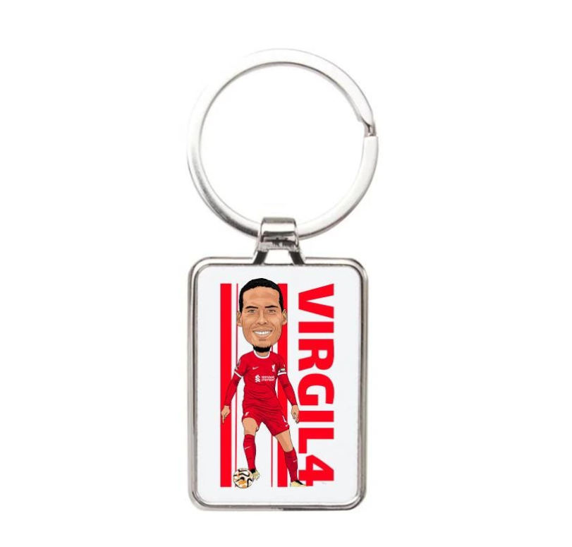 Virgil van Dijk Keychain - Liverpool Cartoon Graphic Art Acrylic Keyring