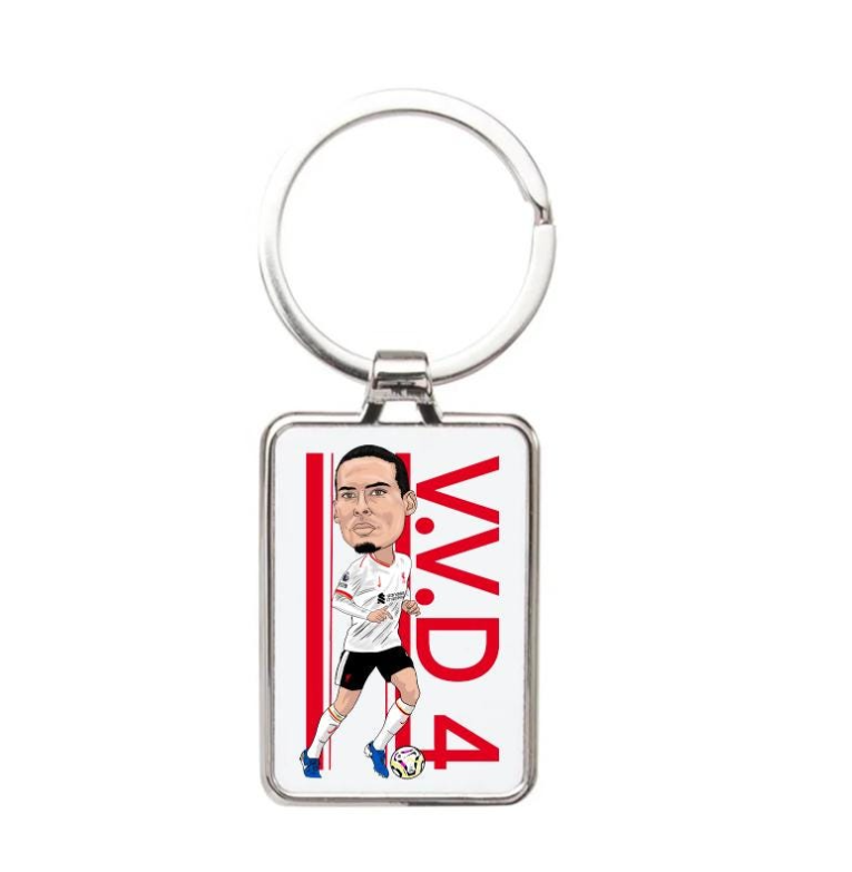 Virgil van Dijk Keychain - Liverpool Cartoon Graphic Art Acrylic Keyring