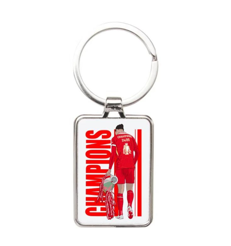 Virgil van Dijk Keychain - Liverpool Cartoon Graphic Art Acrylic Keyring