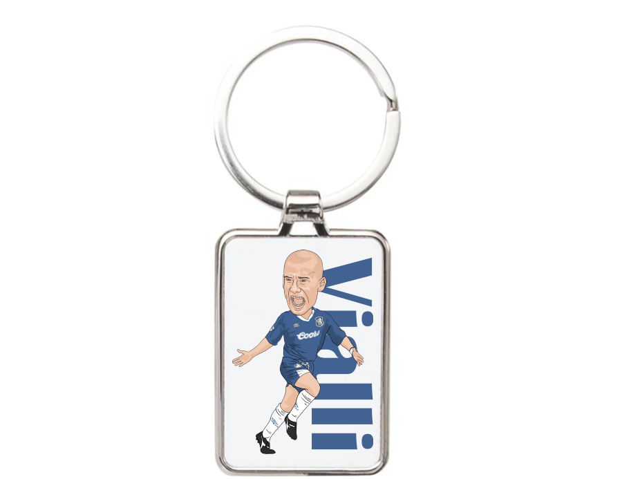 Gianluca Vialli Chelsea Keychain - Cartoon Graphic Art Keyring
