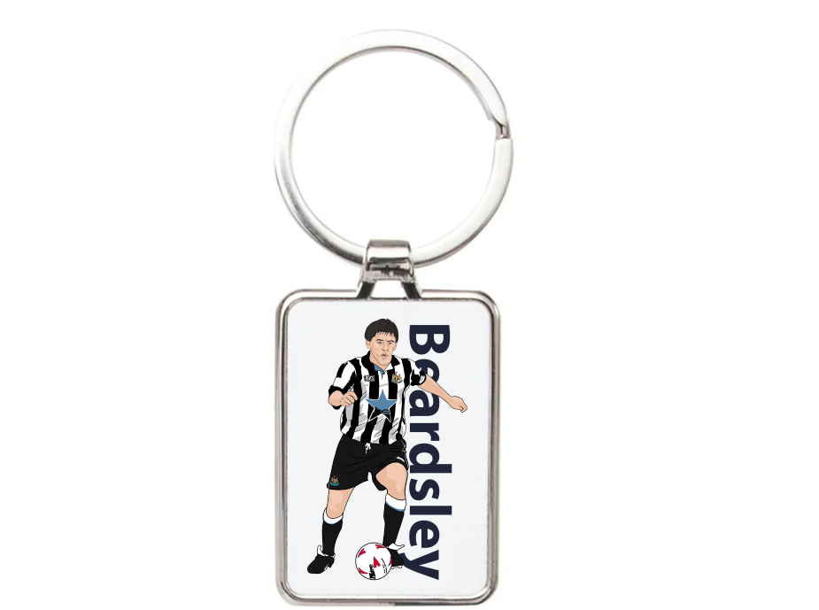 Peter Beardsley Keychain - Newcastle United Football Cartoon Graphic Art Acrylic Keychain for Fans