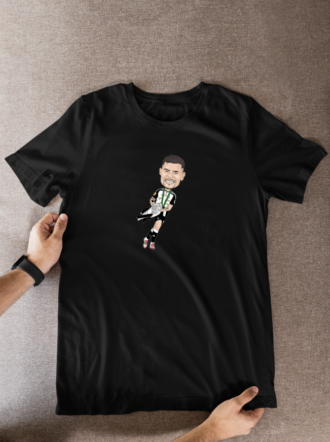 Bruno Guimarães Newcastle United T-Shirt - Cartoon Graphic Soccer Fan Wear