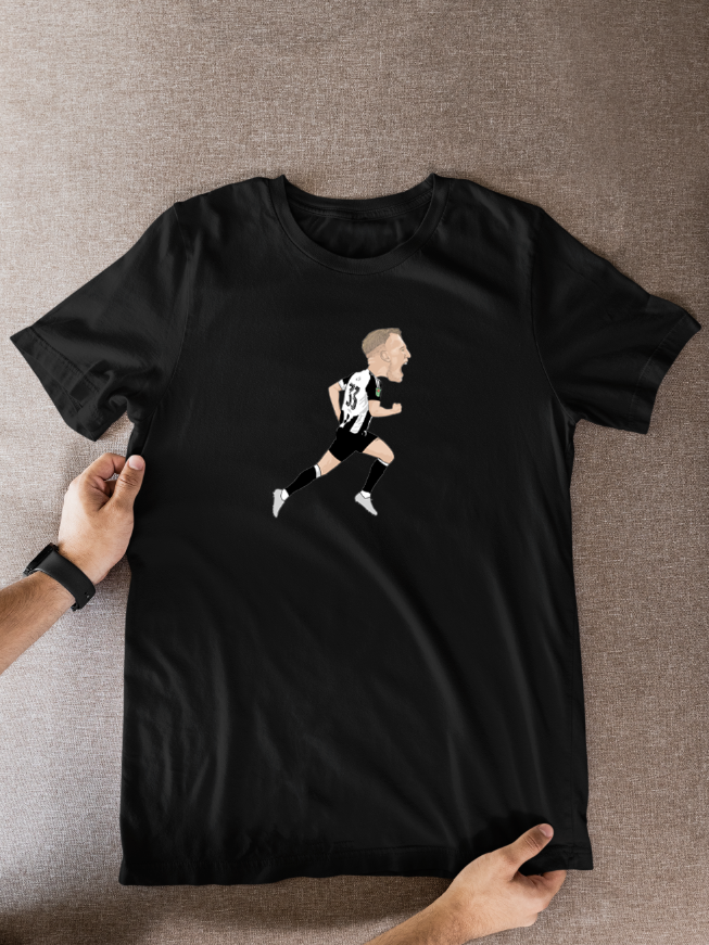 Dan Burn Newcastle United T-Shirt - Cartoon Graphic Soccer Fan Wear